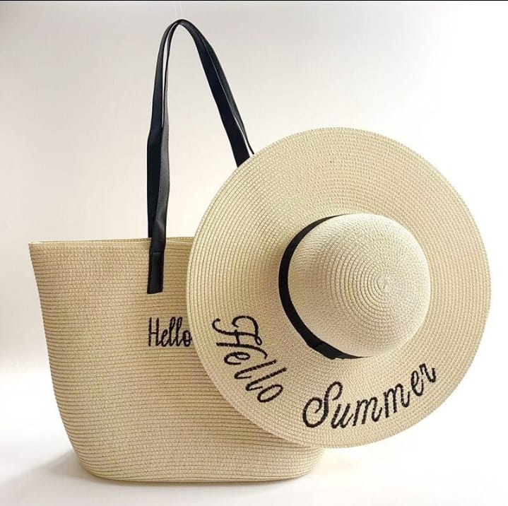 Beach bag and hat